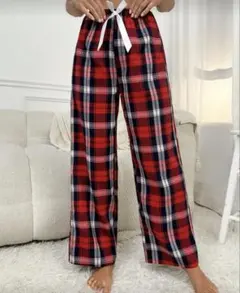 SHEIN ズボン クリスマス パジャマ レッドチェック パンツ Mサイズ
