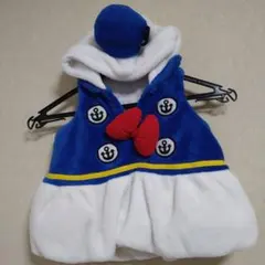 ドナルド　フード付き青白着ぐるみ（赤いリボン付き）