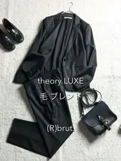 美品♡Theory luxe EXECUTIVE ノーカラー パンツスーツ36黒 - メルカリ