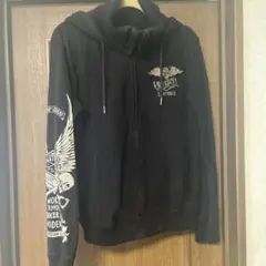 VANSON ブラックパーカー スカルデザインのサムネイル