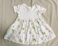 babyGAP アヒル柄　切り替え　半袖ワンピース　ホワイト　サイズ12-18m