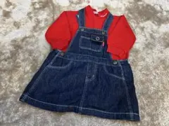 ミキハウス　長袖ポロシャツ　ジャンパースカート　M(80〜90cm)