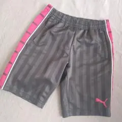 PUMA プーマ ハーフパンツ ジャージ グレー ピンクSのサムネイル