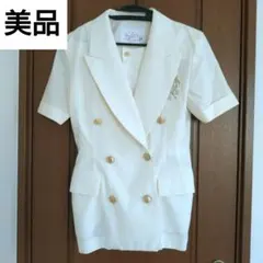 【バブリースーツ】90年代　夏用パンツセットアップ　オフホワイト