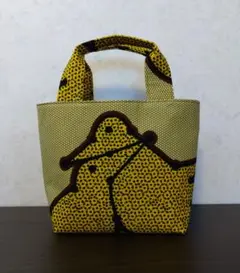 アフリカ布ミニトートバッグ　ハンドメイド