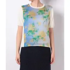未使用 未着 LANVIN ランバンコレクション ミモザプリント半袖ニット
