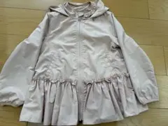 petit mainフリル付きフードジャケット 130cm 薄いピンク