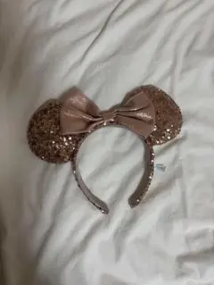 ミニー耳カチューシャ ピンク スパンコール
