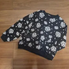美品　セラフ　フラワー裏毛トレーナー　120　ネイビー　花柄　長袖　スウェット