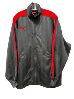 PUMA ストライプジャージ グレー/レッド プージャ S-M