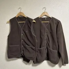 ブラウン フリースカーディガン/ベスト Mサイズ/Sサイズ