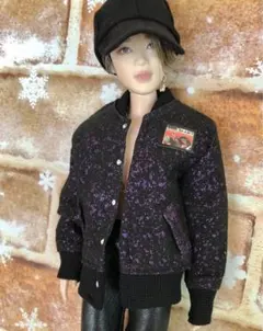 BTSドール服　＊パープルラメのスタジャン風＊