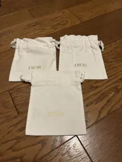 【未使用】DIOR 巾着袋 3点セット ホワイト