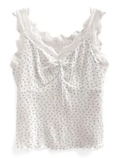 GRL グレイル　レース花柄リブキャミソール[ze888]