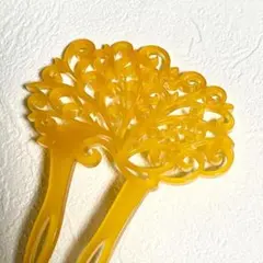 KZ058-c 簪 かんざし 黄色 結婚式 和装 髪飾り 卒業式 成人式 着物