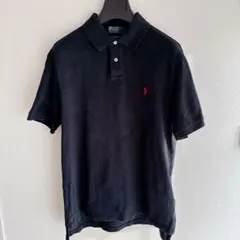 現行]polo ralph lauren ブラック ポロシャツ swag - メルカリ