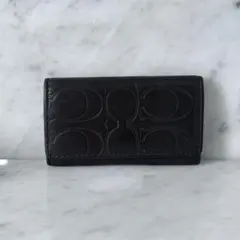 COACH コーチ キーケース 本革 レザー ブラック 黒 本革 レザー 4連