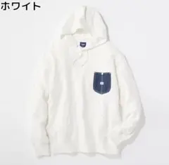 早い物勝ち♡ホワイト フードパーカー フロントポケット付き Lee