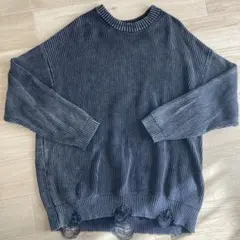 URBAN RESEARCH iD　ストーンウォッシュダメージニットのサムネイル