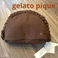 新品　ジェラートピケ　大ポーチ　フリルポーチ　　クラッチバッグ