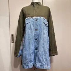RODEO CROWNS　異素材アウター　緑×デニム　サイズフリー　HR0489