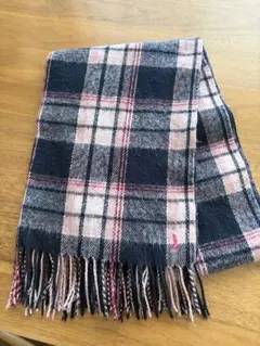 イーストボーイ　East boy チェック柄マフラー ネイビー ピンク