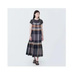 マドラスチェック キャミソールワンピース S 無印良品 MUJI