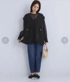 グリーンレーベルリラクシング　ツイード ニット ベスト