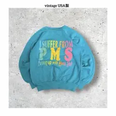 90s USA製 ヴィンテージ PMS 「男の我慢」スウェット レインボーロゴのサムネイル
