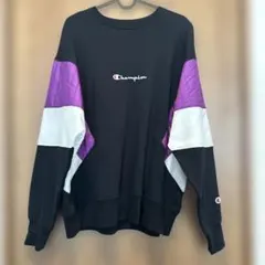 Champion チャンピオン スウェット ブラック/パープル/ホワイト
