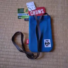 CHUMSショルダーポーチブルー　スマホサイズ