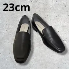 卑弥呼HIMIKO黒レザー ローファーパンプス