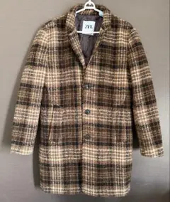 ZARA チェスターコート ブラウン系チェック