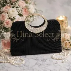 パーティーバッグ 黒 2WAY クラッチ ショルダー 結婚式 フォーマル
