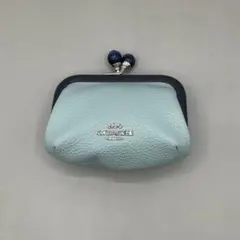 美品✨COACH 限定品 コインケース 小銭入れ キスロック ブルーベリー 水色