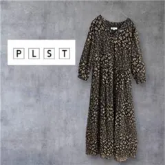 PLST プラステ フラワーパネルプリントギャザーワンピースのサムネイル