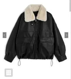 GRL　ファーティペット付き襟2Wayレザードロストブルゾン[fo2184]