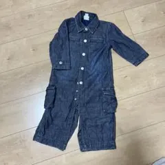 デニムロンパース ボタン付き　80サイズ　プレイウエアにも