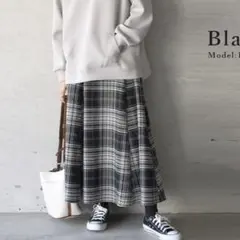 新品未使用 and it チェックフレアロングスカート Mサイズ