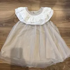 バースデイ 90 ワンピース　チュニック 女の子 フリル レース 撮影 結婚式のサムネイル