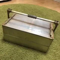 【レトロ】金属製ツールボックス 中型 ハンドル　オカモチ