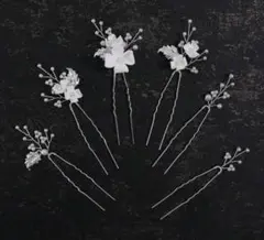 花　アクセサリー　パール　シルバー