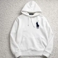 現行QR ポロラルフローレン ビッグポニー パーカー 白 L相当 定番 人気