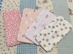 セット019　:ガーゼハンカチ　ハーフハンカチ　4枚　2セット(8枚)で999円