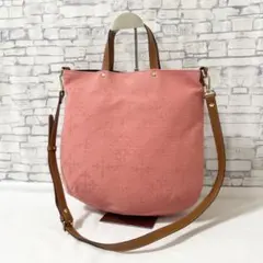 美品✨ラシット・2wayトートバッグ キャンバス×レザー 日本製 モノグラム総柄