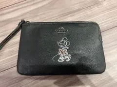 COACH ミッキーマウス ブラックコインケース　ポーチ