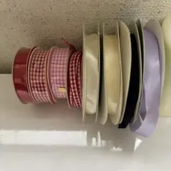 リボンセット 多色 チェック柄