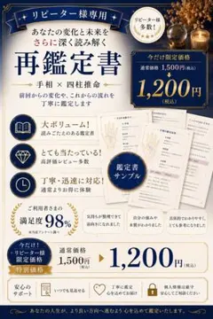 リピーター様専用｜再鑑定1200円 手相×四柱推命｜変化と未来を深く読み解く