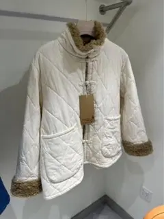 アイボリー・ブルー キルティングジャケット