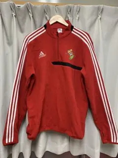 希少adidasトラックジャケットジャージ　ハーフジップLサイズフリース素材